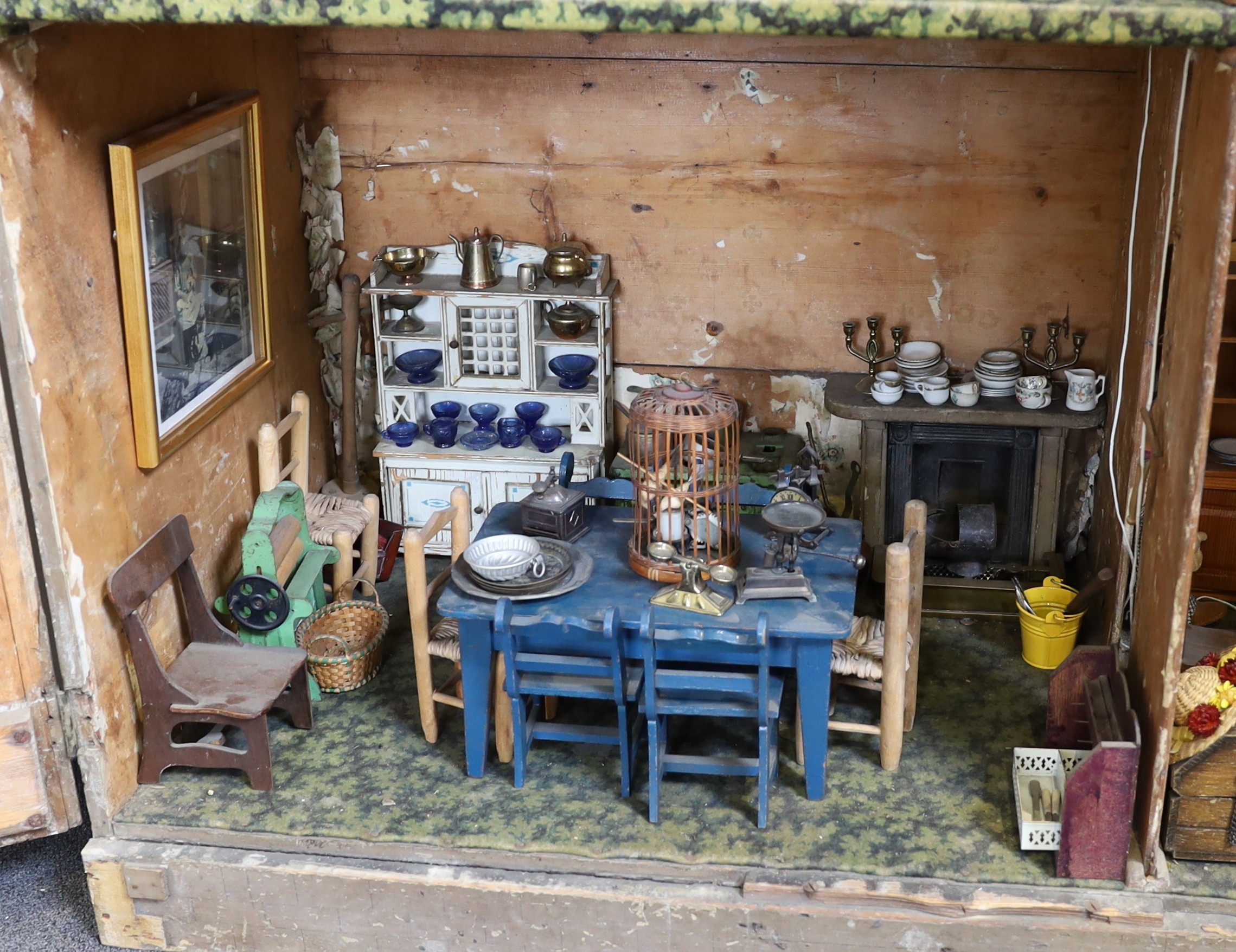 A very large English dolls’ house, circa 1840-1850, 150cm high